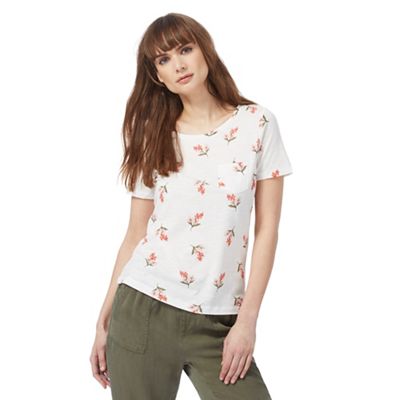 Ivory floral print t-shirt